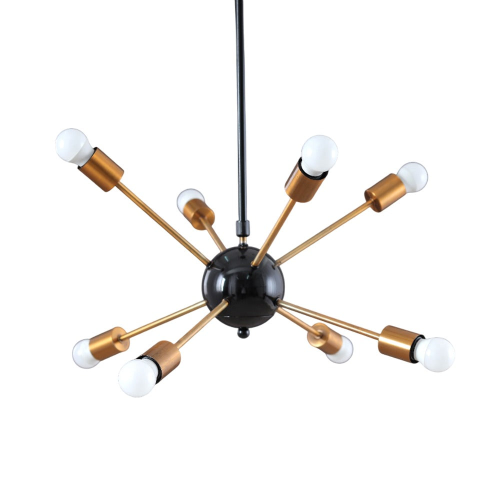 Beam Chandelier, 8 Lights, Metal, 65×70cm - Black  Oxidized