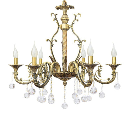 نجفة فانوس، 6 مصابيح، نحاس، 80×72 سم - برونزي