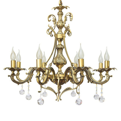 Flower 8-arm Italian Bronze Chandelier