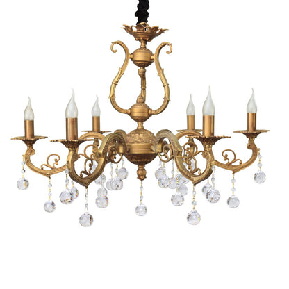 Algerian Chandelier, 6 Lights, Copper, 68×82cm - Antique