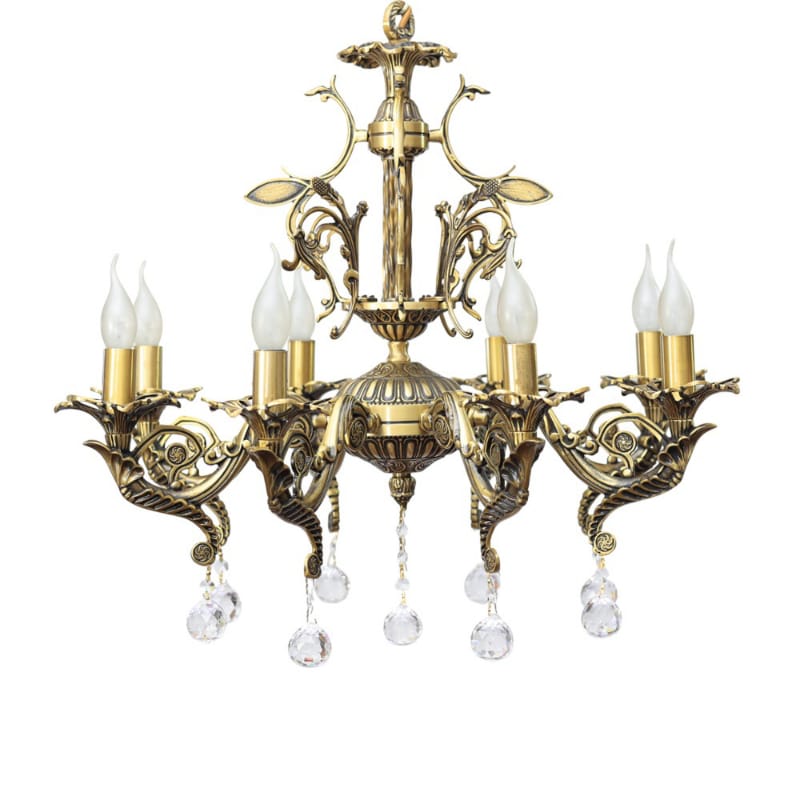 Venezuelan 8-arm Chandelier Italian Bronze