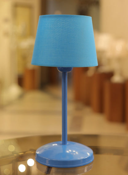 Plated Table Lamp, 1 Light, Metal, 17×35 cm - Blue