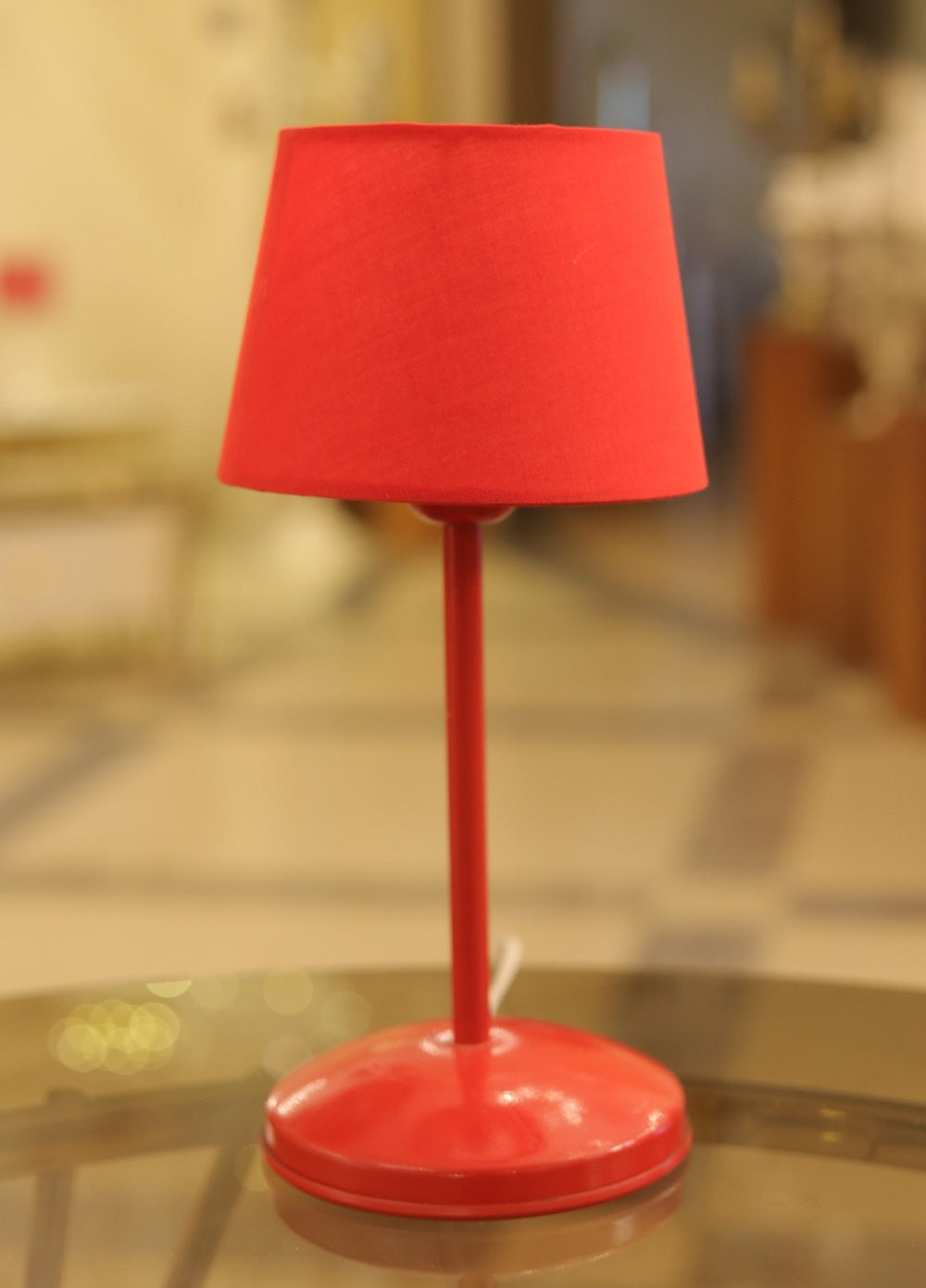 Table Lamp, 1 Light, Metal, 17×35 cm - Red