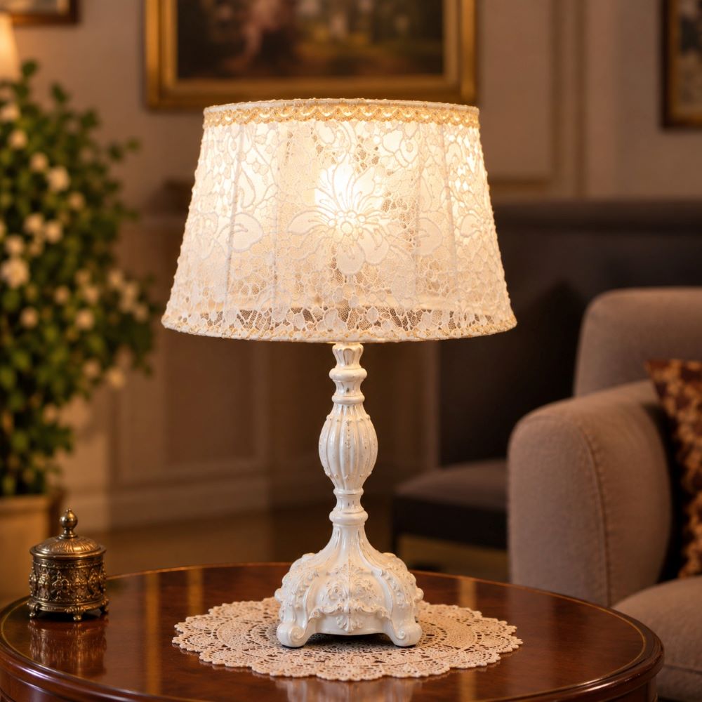 Mario Table Lamp, 1 Light, Aluminum, 47×40 cm - White