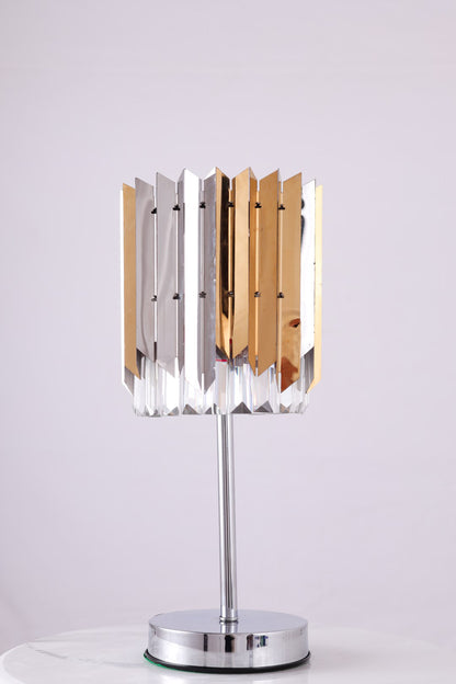 Arrow table lamp 20 cm round 2 bulbs code 2013 chrome x gold