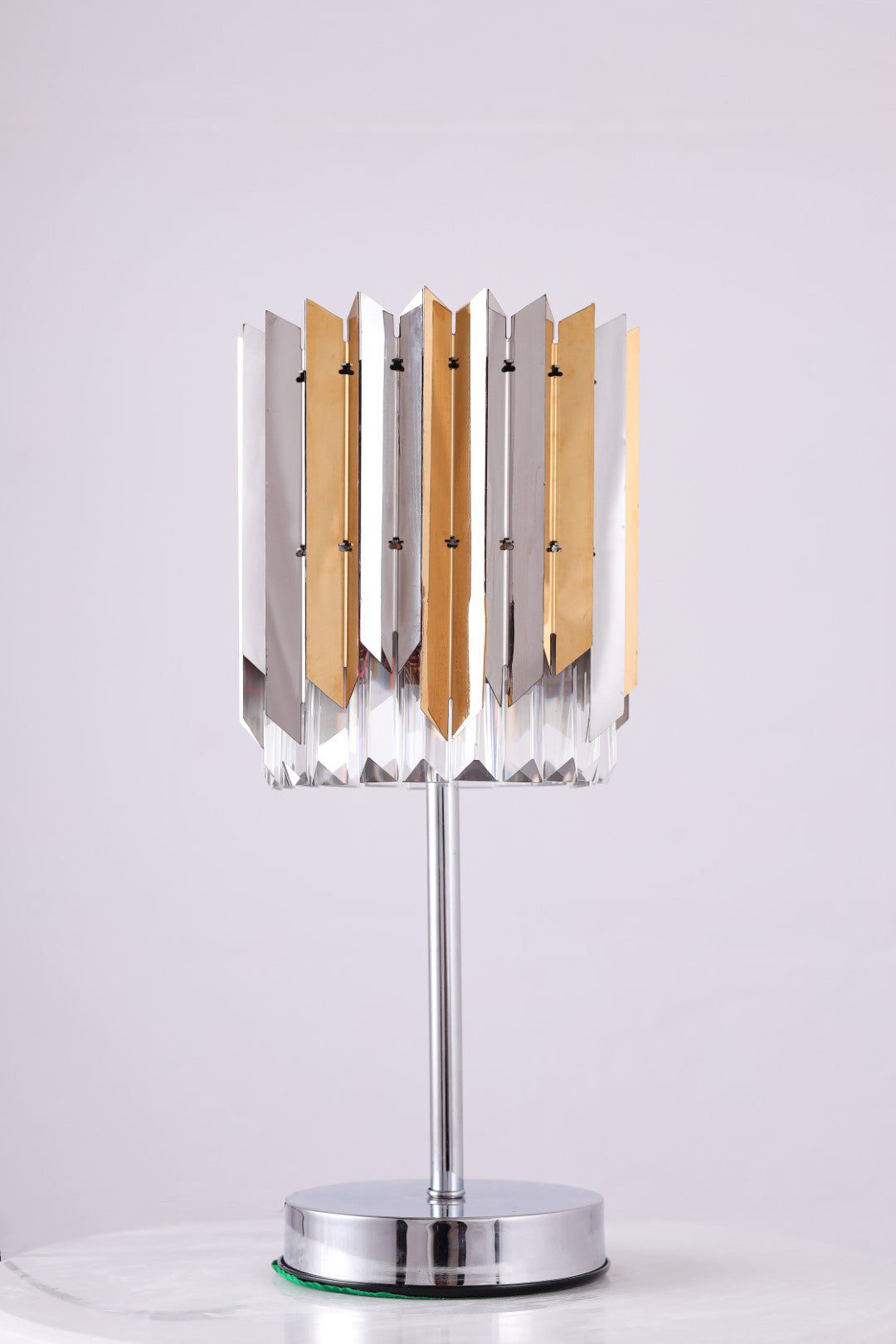 Arrow table lamp 20 cm round 2 bulbs code 2013 chrome x gold