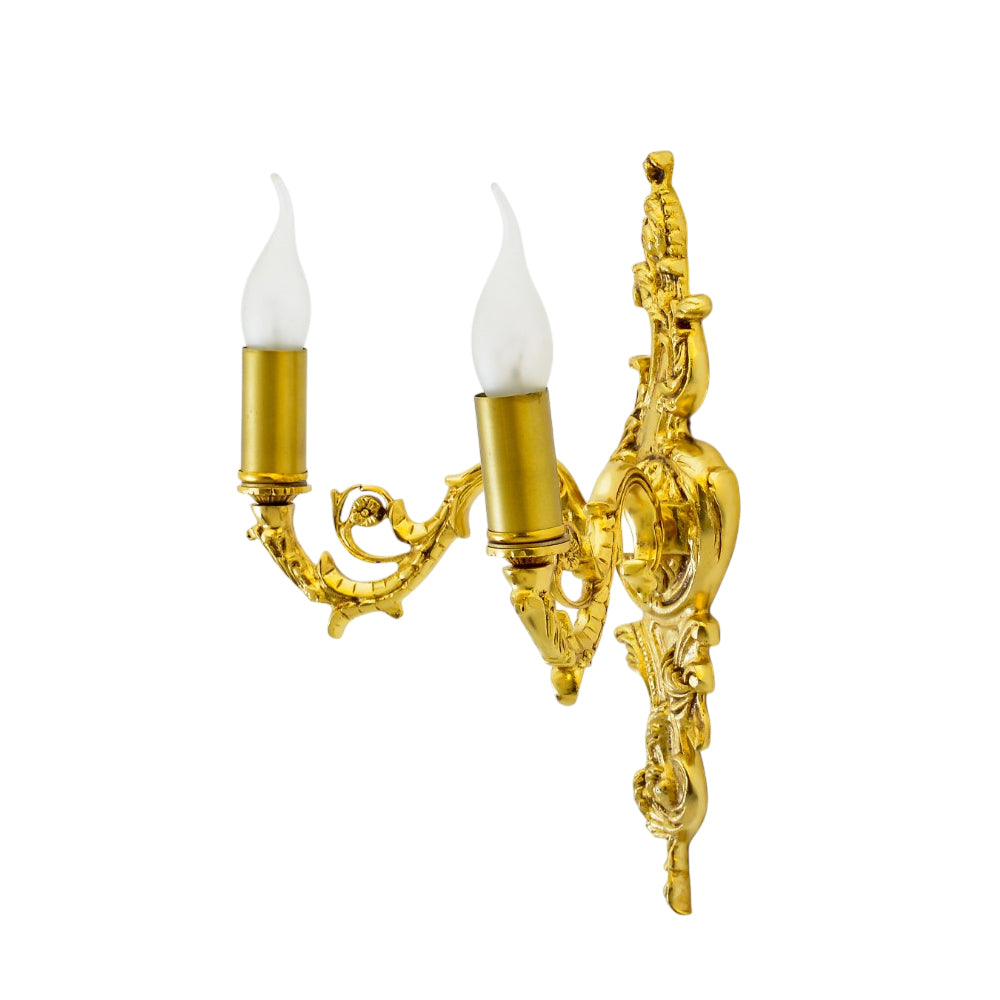 Black X  2 Bulb gold wall lamp