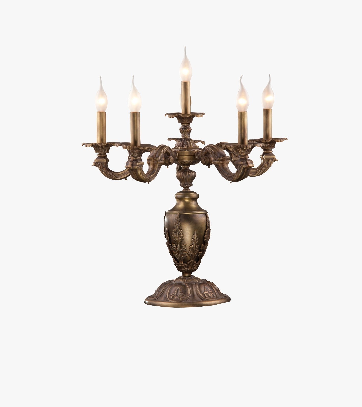 Candlestick, 5 arms, 6 bulbs, Andalus, antique area