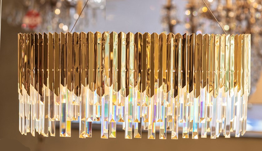 Chandelier 1 meter 2013 round solitaire gold