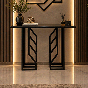 Serena Console, Stainless Steel, 90×120×40cm - Black