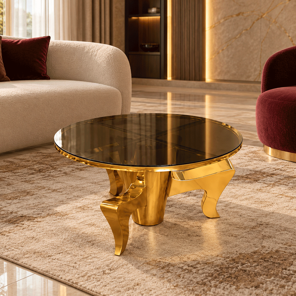 ترابيزة أمارا، ستانلس ستيل، 80×45 سم - PVD