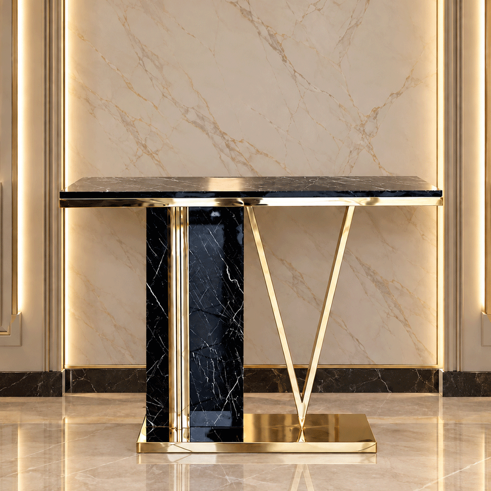 كونسول أريا، ستانلس ستيل، 120×40×90 سم - PVD